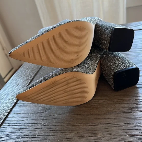 Brand New Marc Fisher Sparkly Silver Boots - Picture 2 of 3